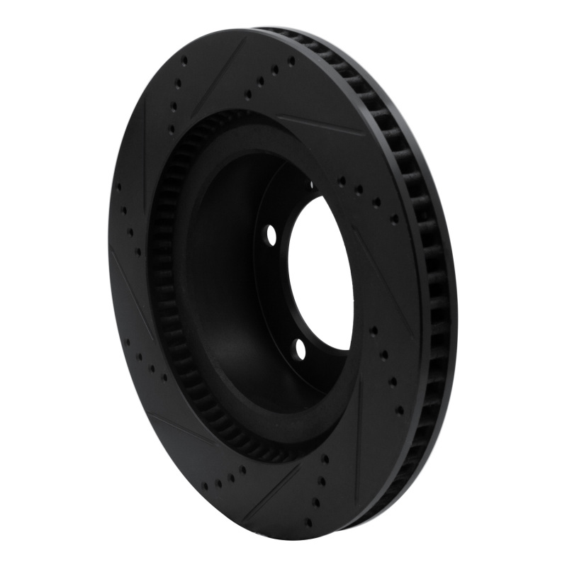 Lexus LX570 Brake Rotor (1) - Front Right - R1 Concepts - Drilled & Slotted - Black - `07-`22